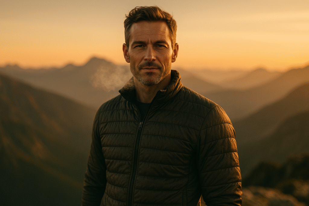 A healthy, energetic man in his 40s smiling, representing the benefits of boosting testosterone naturally.