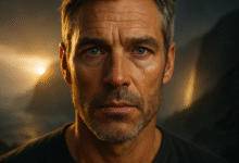 A man in his late 40s with a look of profound vitality, representing the life-changing benefits of a wellness retreat for men over 40.