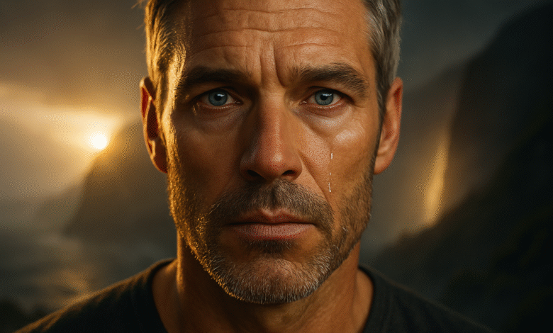 A man in his late 40s with a look of profound vitality, representing the life-changing benefits of a wellness retreat for men over 40.