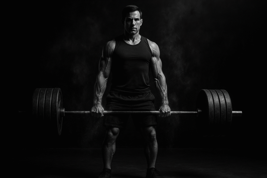 An athletic man performing a deadlift, a type of resistance training proven to increase testosterone levels.