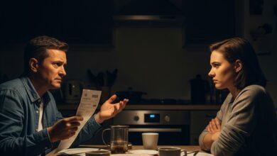 An older and younger hand fit puzzle pieces of a house together, one with a key, symbolizing a parent-child living agreement.