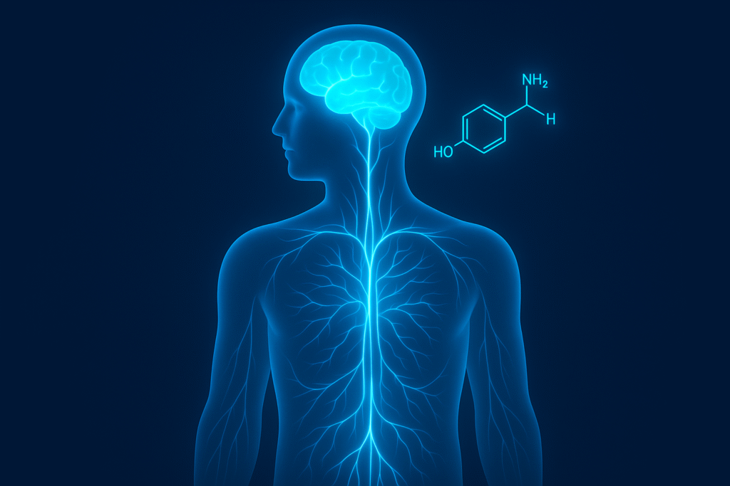 Medical illustration of the brain-body connection, showing how apomorphine in ED treatments acts as a dopamine agonist to increase sexual arousal.